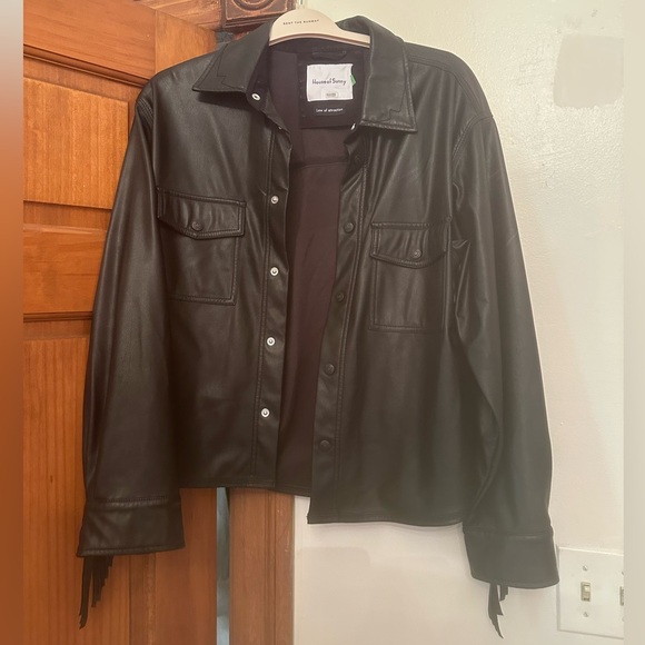 House of Sunny Black Fringe Leather Jacket - Picture 7 of 7